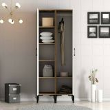 Guardaroba con appendiabiti noce e bianco 80x200h cm - Bagnone