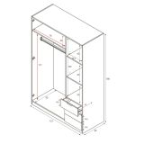 Guardaroba con appendiabiti rovere 121x180h cm - Astuzzia