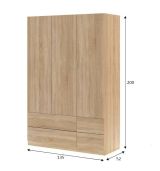 Guardaroba con appendiabiti rovere 135x200h cm - Ababala