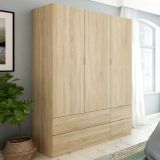 Guardaroba con appendiabiti rovere 135x200h cm - Ababala