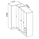 Guardaroba con appendiabiti rovere 213x184h cm - Atena
