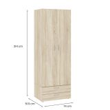 Guardaroba con appendiabiti rovere 74x214h cm - Buriasco
