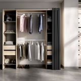 Guardaroba con appendiabiti rovere e antracite 180x205h cm - Era