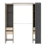 Guardaroba con appendiabiti rovere e antracite 180x205h cm - Era