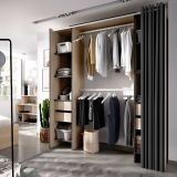 Guardaroba con appendiabiti rovere e antracite 180x205h cm - Era