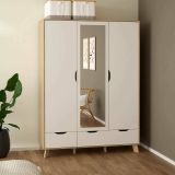 Guardaroba con appendiabiti rovere e bianco 147x201h cm - Pyarr