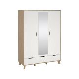 Guardaroba con appendiabiti rovere e bianco 147x201h cm - Pyarr