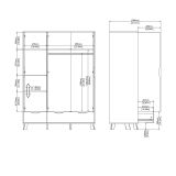 Guardaroba con appendiabiti rovere e bianco 147x201h cm - Pyarr