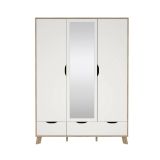 Guardaroba con appendiabiti rovere e bianco 147x201h cm - Pyarr