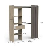 Guardaroba con appendiabiti rovere e bianco opaco 167x191h cm - Serpentina