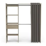 Guardaroba con appendiabiti rovere e bianco opaco 167x191h cm - Serpentina