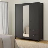 Guardaroba con cassetti nero 150x199h cm - Rufina