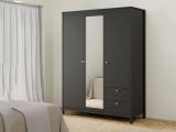 Guardaroba con cassetti nero 150x199h cm - Rufina