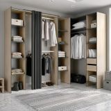 Guardaroba con ripiani regolabili antracite e rovere 234x205h cm - Dindo