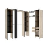 Guardaroba con ripiani regolabili antracite e rovere 234x205h cm - Dindo