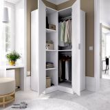 Guardaroba con ripiani regolabili bianco 90x184h cm - Aser