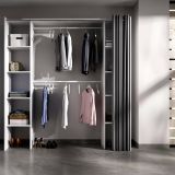 Guardaroba con ripiani regolabili bianco e grigio 180x205h cm - Acron