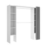 Guardaroba con ripiani regolabili bianco e grigio 180x205h cm - Acron