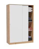 Guardaroba con ripiani regolabili bianco e rovere nodi 120x200h cm - Adrenalin