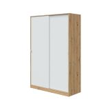 Guardaroba con ripiani regolabili bianco e rovere nodi 120x200h cm - Adrenalin