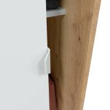 Guardaroba con ripiani regolabili bianco e rovere nodi 120x200h cm - Adrenalin