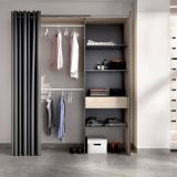 Guardaroba con ripiani regolabili rovere e antracite 160x205h cm - Arim