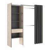 Guardaroba con ripiani regolabili rovere e antracite 160x205h cm - Arim