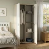 Guardaroba con ripiani regolabili rovere e bianco opaco 79x165h cm - Ockhi