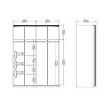 Guardaroba con specchio bianco e nero 150x200h cm - Seraphine