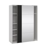 Guardaroba con specchio bianco e nero 150x200h cm - Seraphine