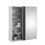 Guardaroba con specchio bianco e nero 182x220h cm - Taxus