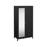 Guardaroba con specchio nero 102x199h cm - Lagertha