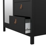 Guardaroba con specchio nero 102x199h cm - Lagertha