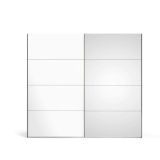 Guardaroba con specchio nero e bianco lucido 242x220h cm - Catalina
