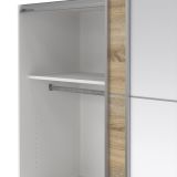 Guardaroba con specchio quercia e bianco 182x201h cm - Cerreto