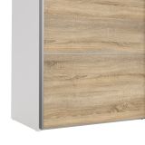 Guardaroba con specchio quercia e bianco 182x201h cm - Cerreto