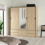 Guardaroba con specchio rovere 181x200h cm - Ljalkova