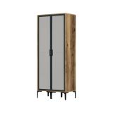 Guardaroba design noce e antracite 80x200h cm - Bagnone