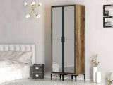 Guardaroba design noce e antracite 80x200h cm - Bagnone