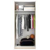 Guardaroba Giovo, Mobile appendiabiti per camera da letto, Armadio a 2 ante battenti, 81x52h184 cm, Rovere
