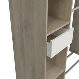 Guardaroba grande Adour, Mobile camera da letto, Cabina armadio portabiti, Armadio appendiabiti, 118x40 h183 cm, Rovere e Bianco opaco
