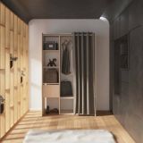 Guardaroba grande Arnon, Mobile camera da letto, Cabina armadio portabiti, Armadio appendiabiti, 119x50 h183 cm, Rovere