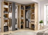 Guardaroba grande Bestone, Mobile camera da letto, Cabina armadio portabiti, Armadio appendiabiti, 234x141 h205 cm, Rovere