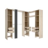 Guardaroba grande Biaena, Mobile camera da letto, Cabina armadio portabiti, Armadio appendiabiti, 234x141 h205 cm, Rovere