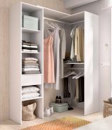 Guardaroba grande Biaina, Mobile camera da letto, Cabina armadio portabiti, Armadio appendiabiti, 98x42 h187 cm, Bianco