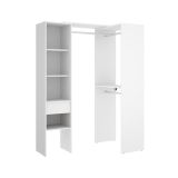 Guardaroba grande Biaina, Mobile camera da letto, Cabina armadio portabiti, Armadio appendiabiti, 98x42 h187 cm, Bianco