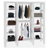 Guardaroba Grande Bianco 10 Ripiani Appendiabiti 161x180h cm, 12 Vani - Nerviano