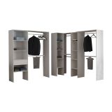Guardaroba Grande Bianco 12 Ripiani Appendiabiti 388x187h cm, Modulabile - Trana