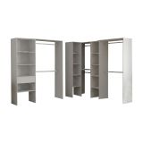 Guardaroba Grande Bianco 12 Ripiani Appendiabiti 388x187h cm, Modulabile - Trana