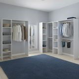 Guardaroba Grande Bianco 13 Ripiani Appendiabiti 369x187h cm, Modulabile - Comano